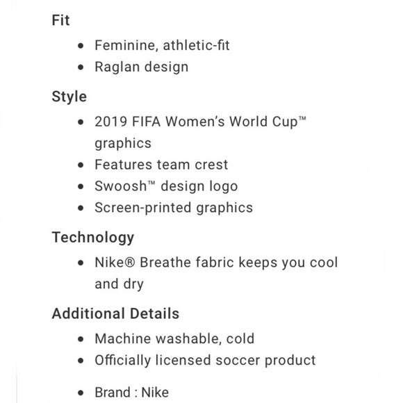 NIKE TEAM USA SOCCER Womens Small Red Jersey Shirt - Picture 4 of 9